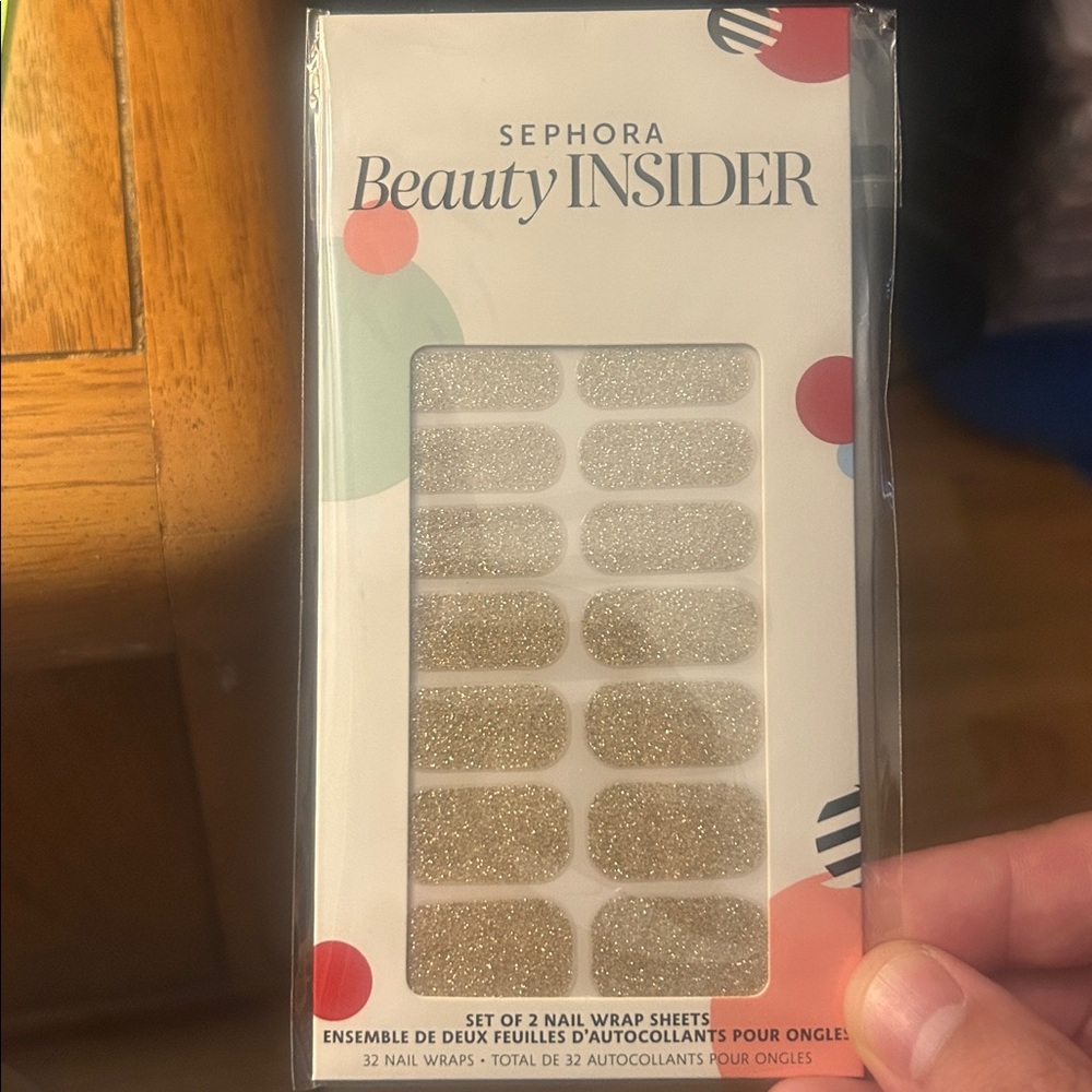 Sephora Gold Glitter Nail Wraps
